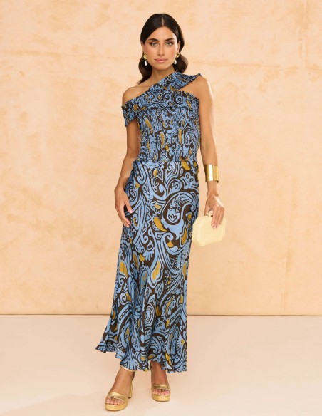 Multiposition short top with blue print