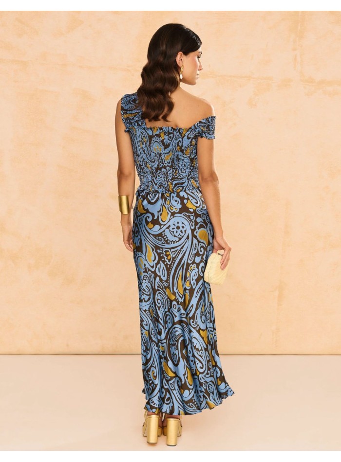 Multiposition short top with blue print