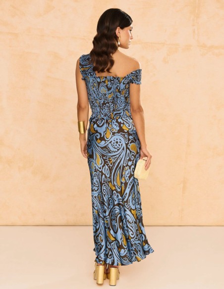 Multiposition short top with blue print