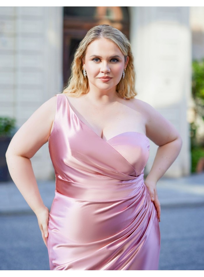 Long party dress with asymmetrical sweetheart...