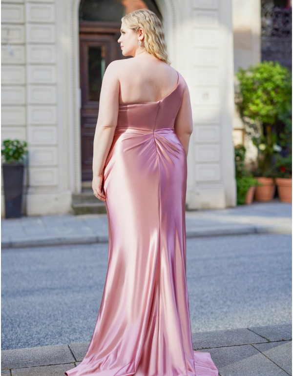 Long party dress with asymmetrical sweetheart neckline 2