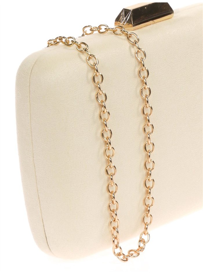 Suede handbag with chain