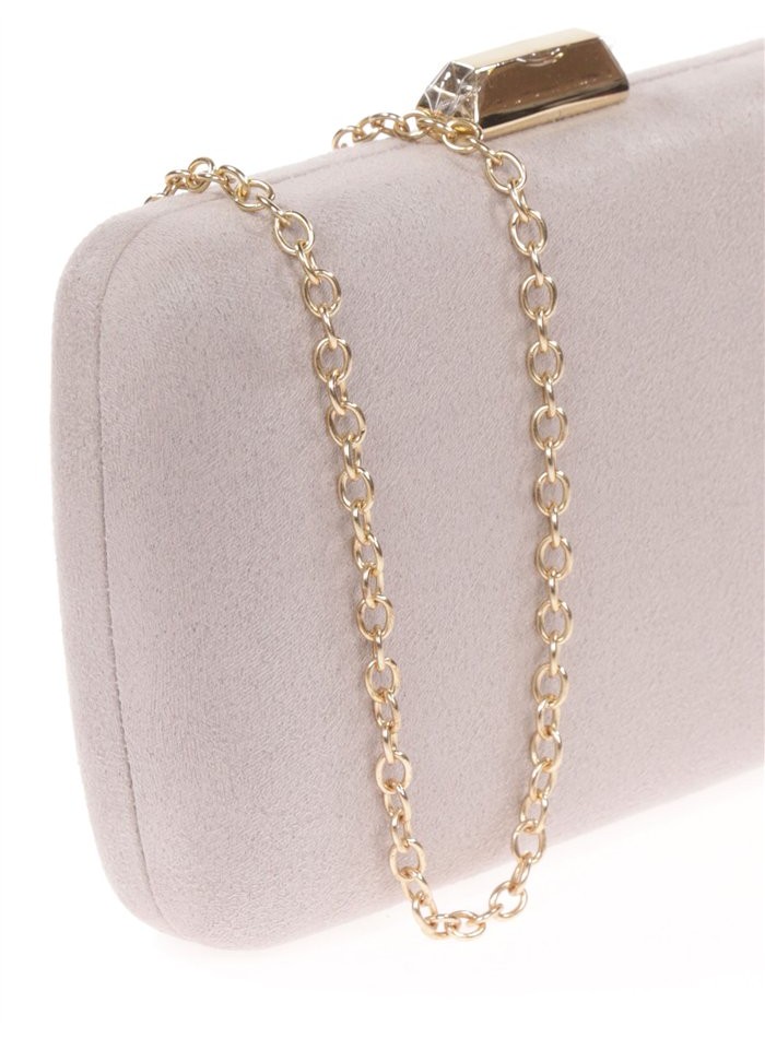 Suede handbag with chain