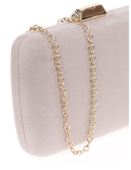 Suede handbag with chain