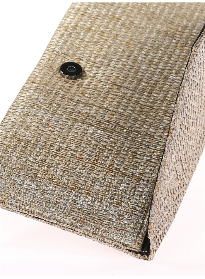 Rectangular raffia clutch bag