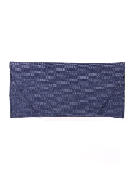 Rectangular raffia clutch bag