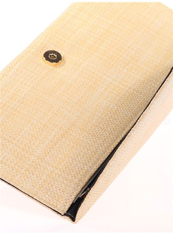 Cartera de fiesta de rafia rectangular