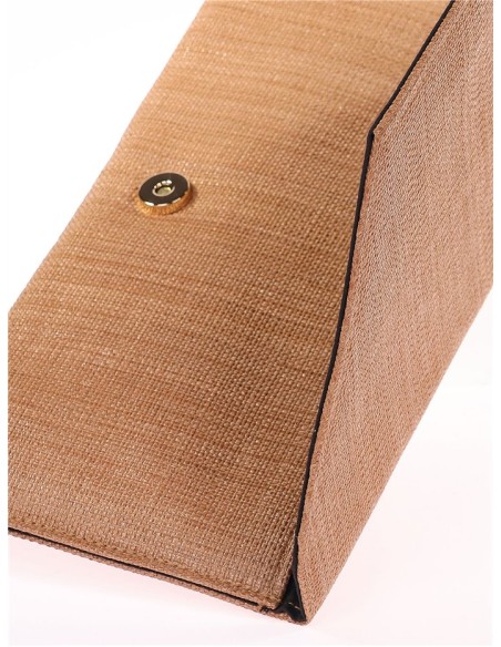 Cartera de fiesta de rafia rectangular