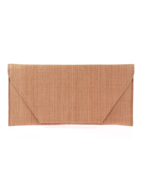 Cartera de fiesta de rafia rectangular