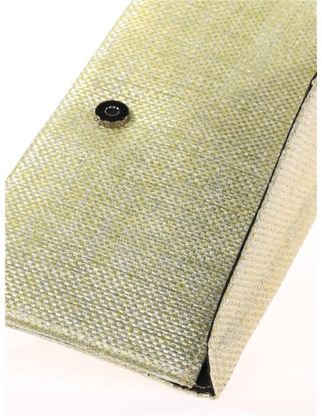 Rectangular raffia clutch bag