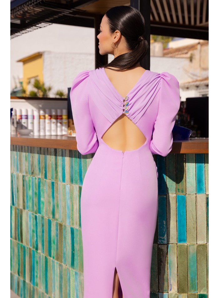 Robe d'invité midi avec devant croisé et dos...