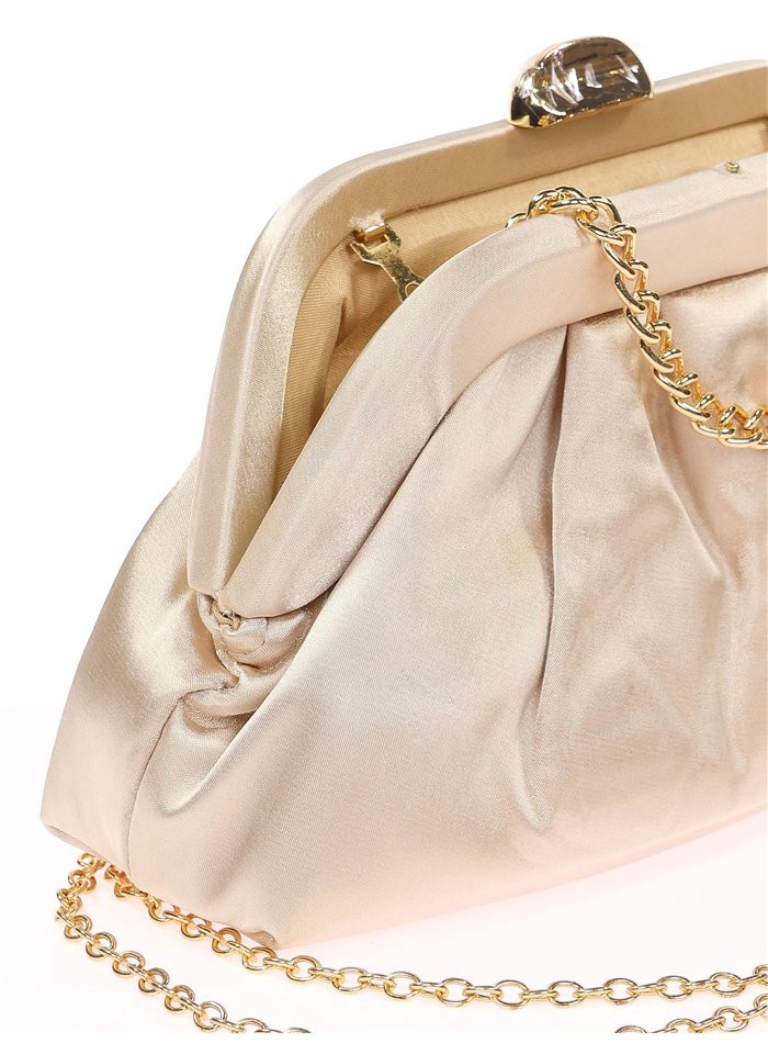 bolso de fiesta dorado con cadena para invitada boda