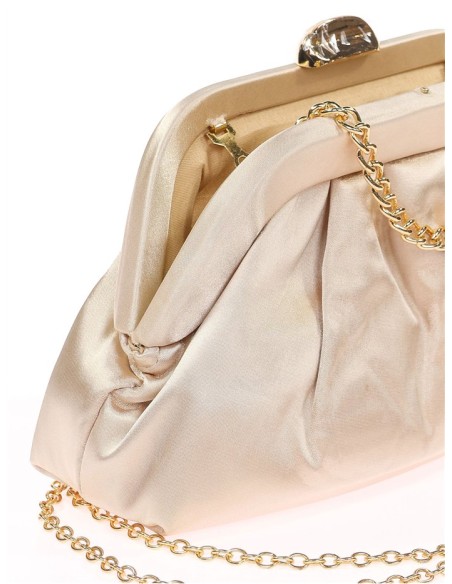 bolso de fiesta dorado con cadena para invitada boda