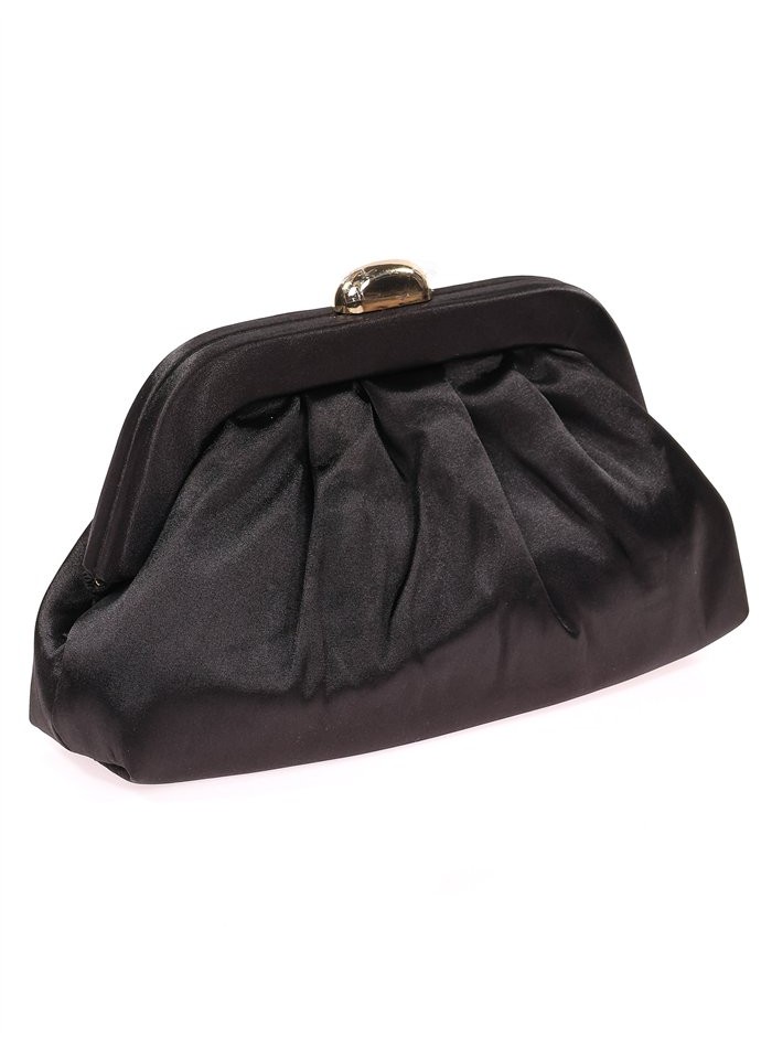 bolso de fiesta negro con cierre dorado metalizado