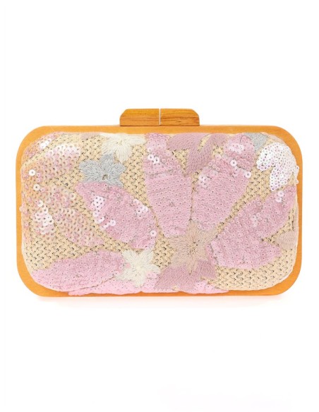 Sac à main avec strass floraux cousus à la main