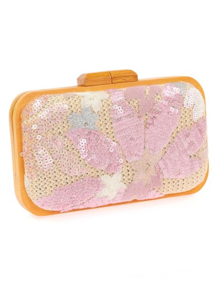 Sac à main avec strass floraux cousus à la main