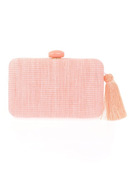 Sac de fête en raphia avec pompon fait à la main