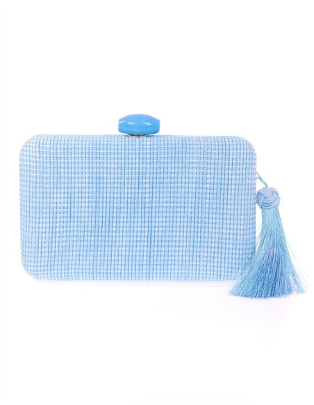 Handcrafted raffia party bag with tassel