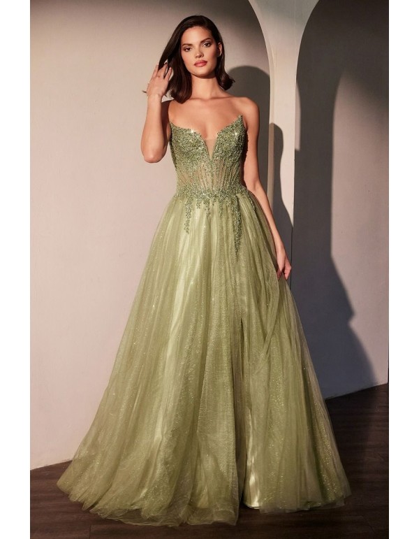 Robe de soirée longue avec corsage sans bretelles en...