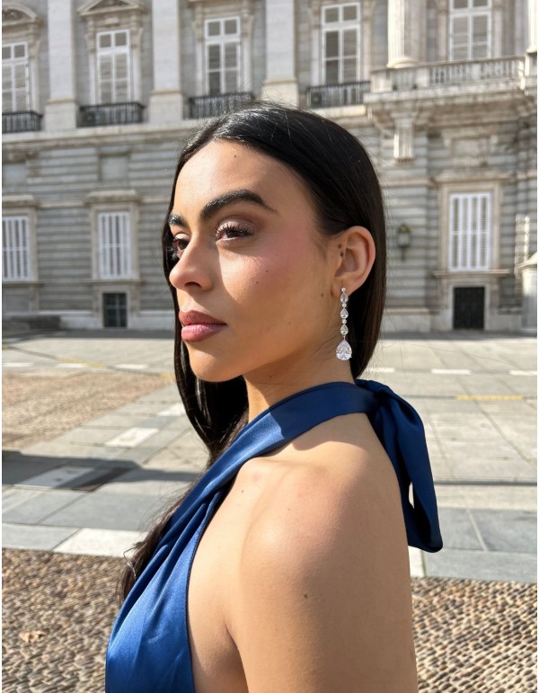 Long earrings with crystals and semi-precious stones 2