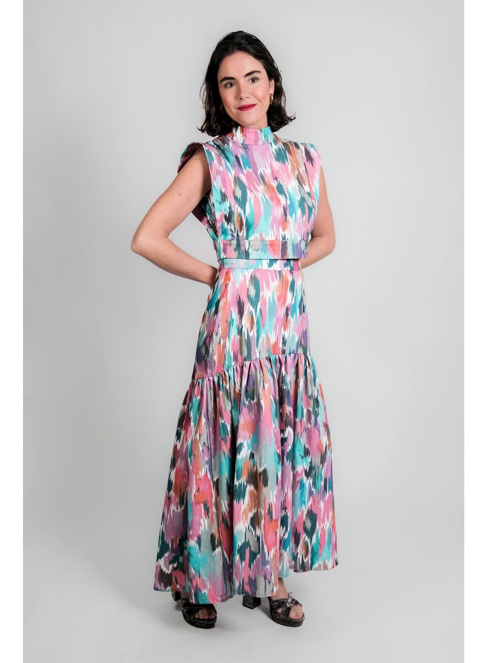 Falda larga estampada