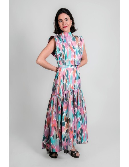 Falda larga estampada