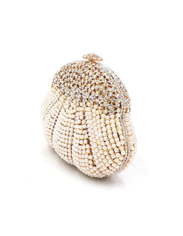Clutch de fiesta con forma de concha  y cristales de Swarovsk invitada perfecta 2
