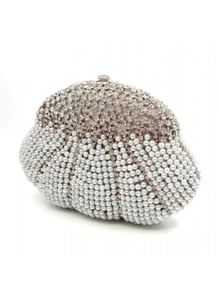 Shell clutch bag with embellished stars silver