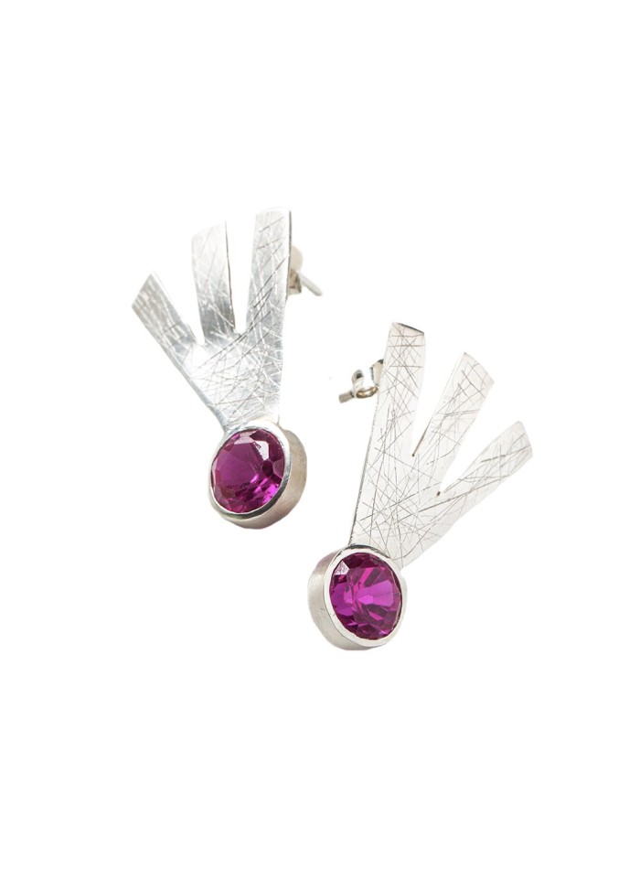 INVITADISIMA abstract silver earrings