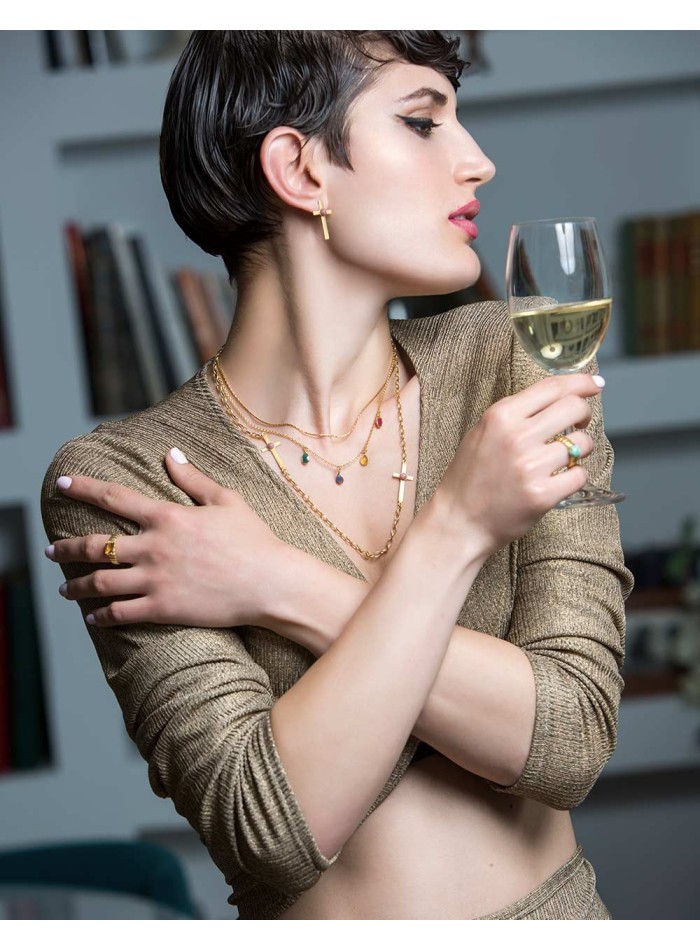 Rainbow Necklace four stones INVITADISIMA to be the perfect guest