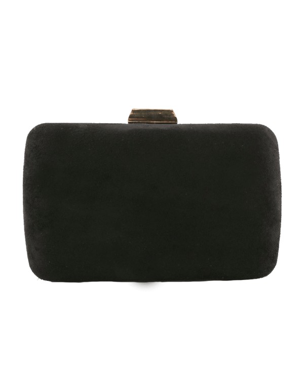 Bolso de fiesta efecto antelina de color negro de Lauren Lynn London