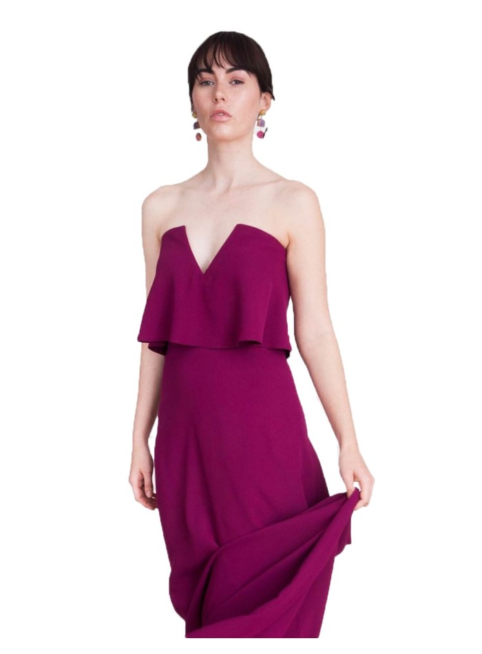 Vestido largo buganvilla para invitadas a bodas y eventos