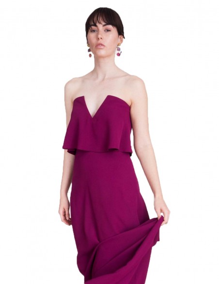 Vestido largo buganvilla para invitadas a bodas y eventos