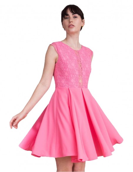 Lace cocktail dress in pink Christy Lauren Lynn London - 1