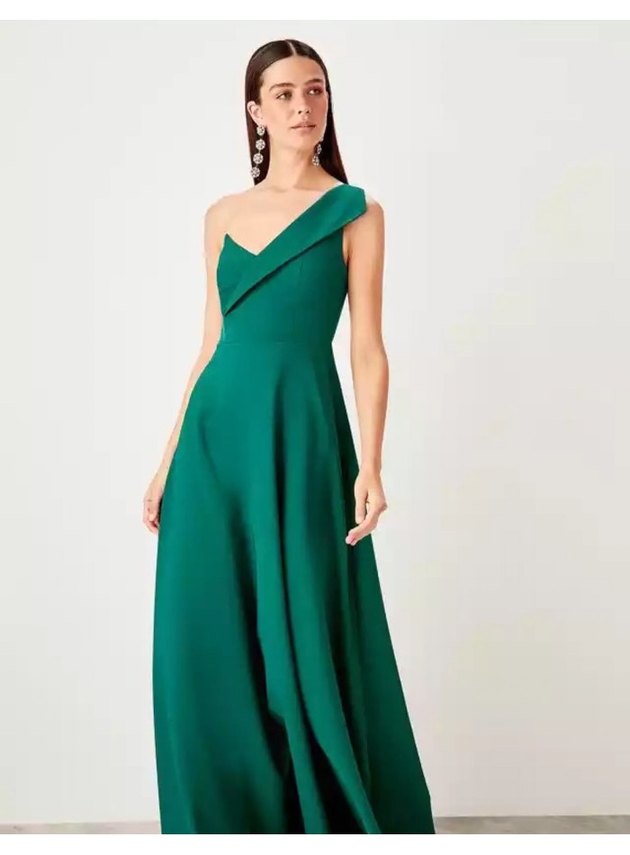 Asymmetric neckline maxi gown Lauren Lynn London - 1
