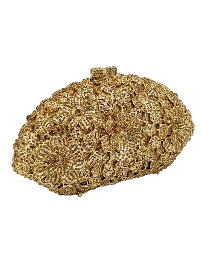 Jeweled handbag with flowers made with metal and crystals Lauren Lynn London Accessories - 7