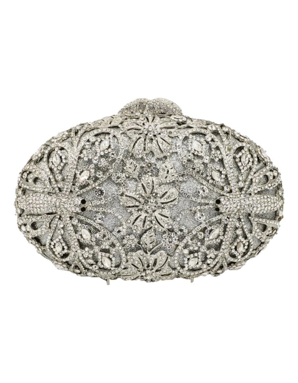 Bolso de mano joya con mariposas y Swarovski