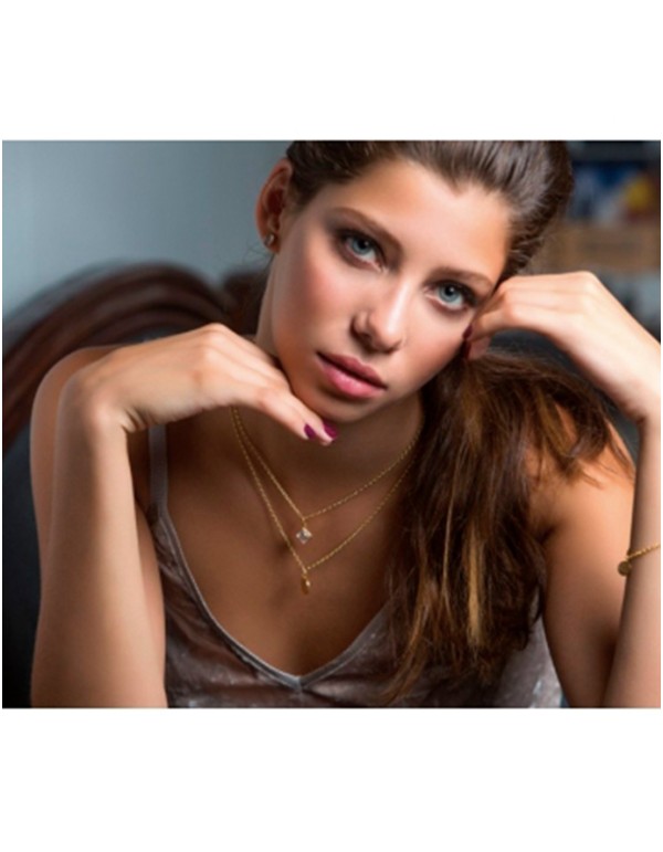 Golden pendant with faceted beryl rhombus by Eme Jewels 2