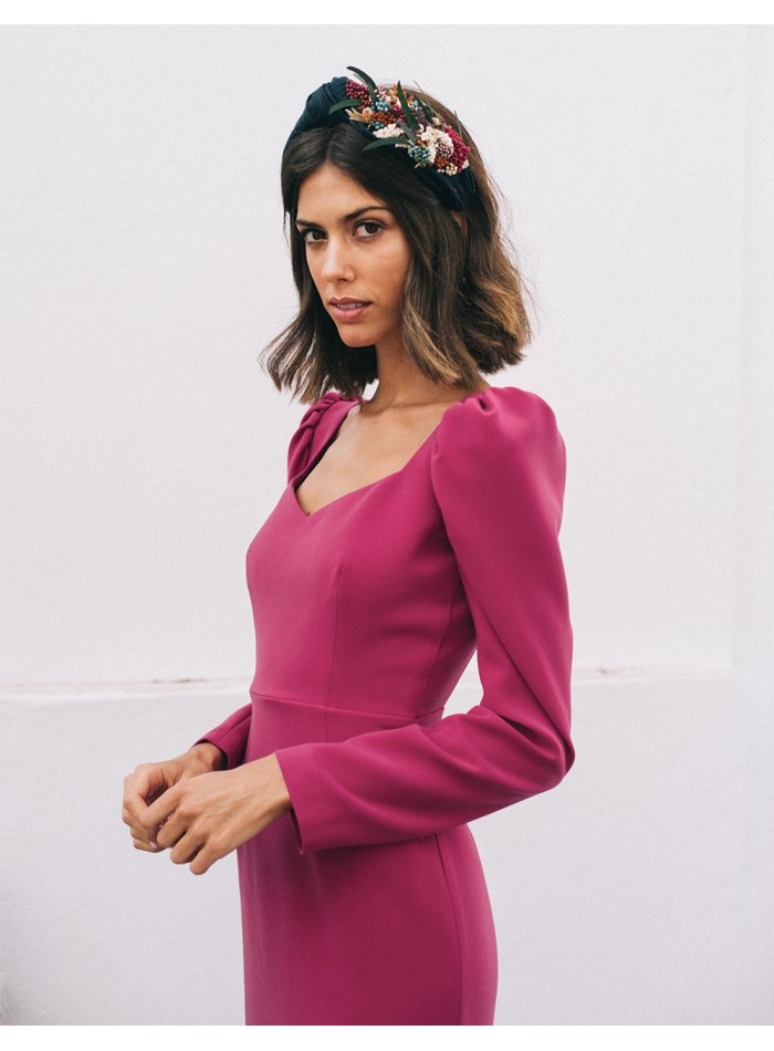 Diadema azul marino con adorno floral en lateral Cala by Lilian - 2