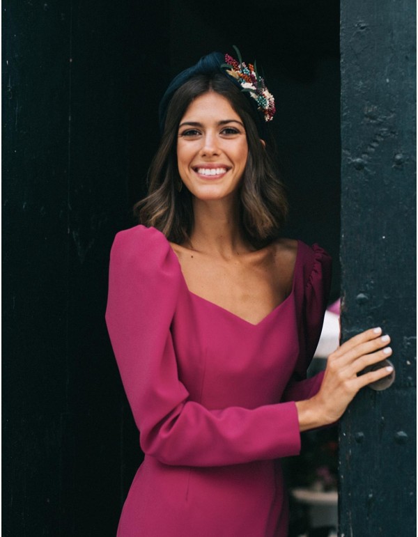 Diadema azul marino con adorno floral en lateral Cala by Lilian - 4 2