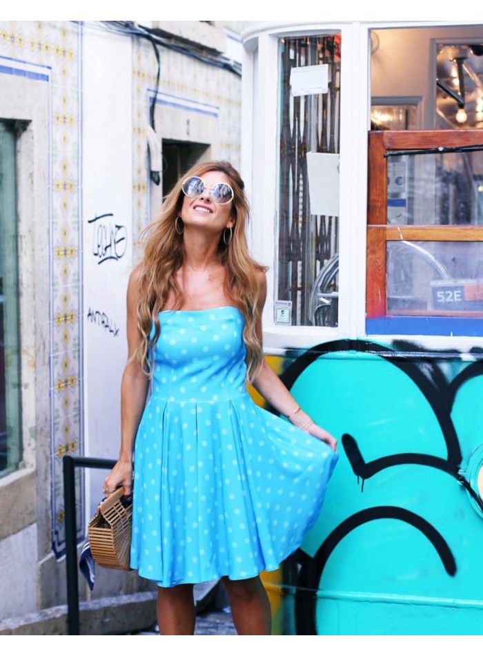 Strapless Polka-dot cocktail dress - A trendy Life
