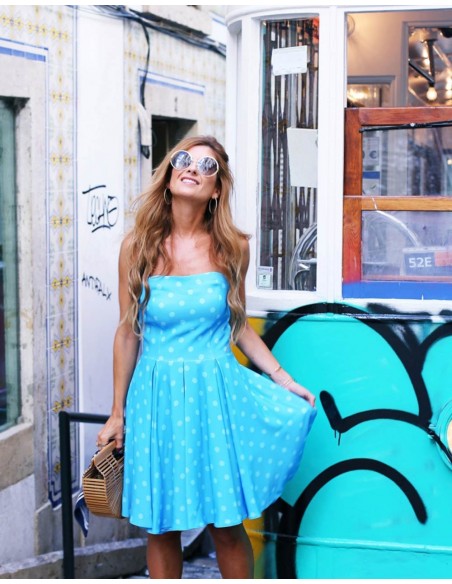 Strapless Polka-dot cocktail dress - A trendy Life