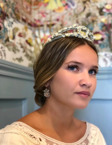 Green and gold resin tiara for events