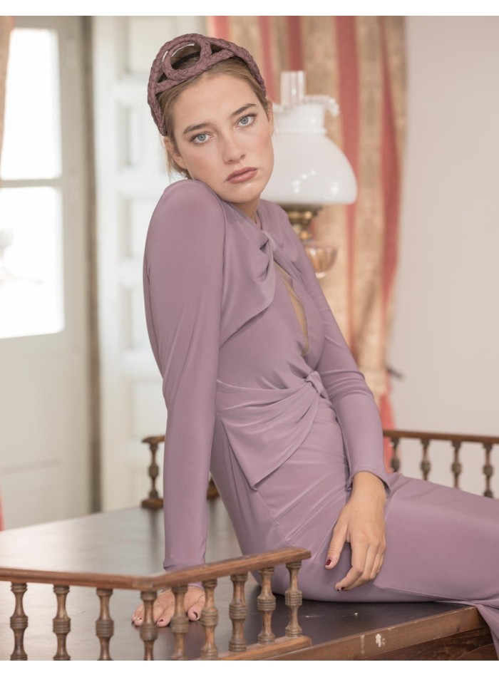 Aubergine cross-braided headband