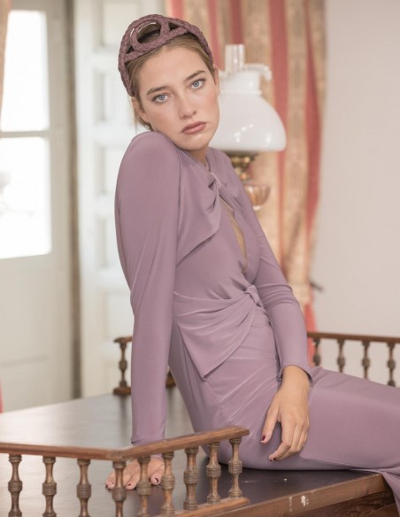 Aubergine cross-braided headband