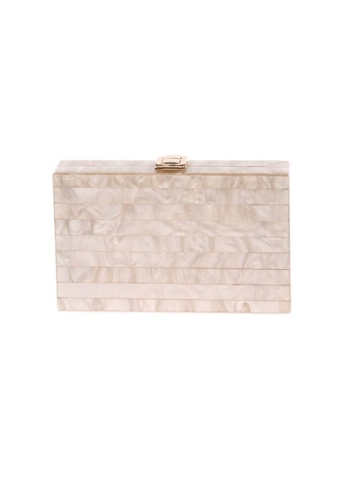 Pearly pastel clutch bag - chanpagne