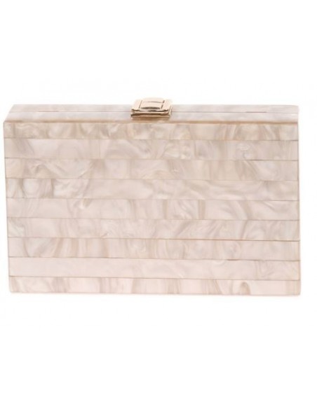 Bolso de fiesta nacarado rectangular  champange