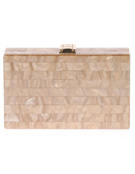 Bolso de fiesta nacarado rectangular  dorado