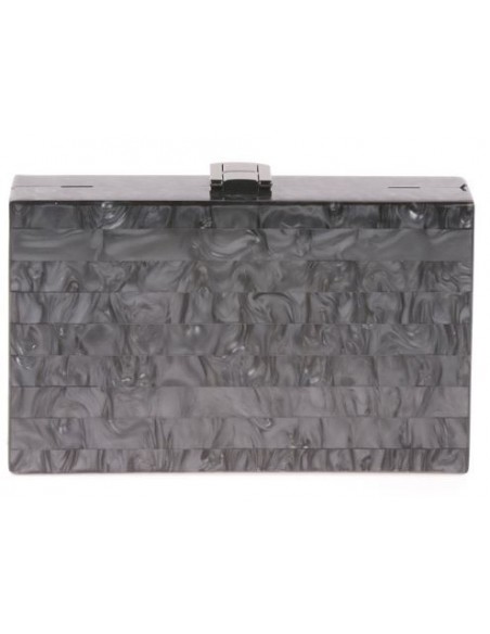 Bolso de fiesta nacarado rectangular  negro