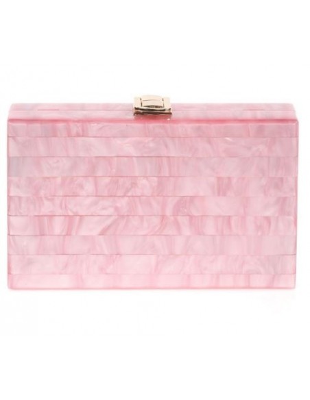 Pearly pastel clutch bag - pink